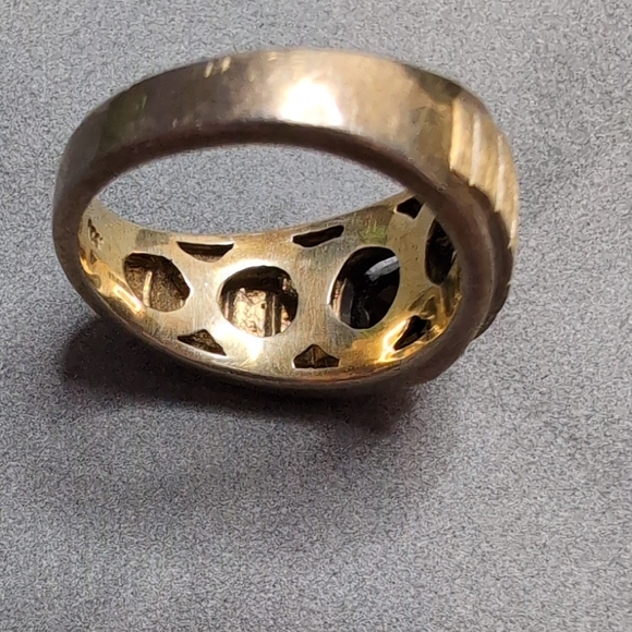 Men's Size 10 Silver 925 Ring With Black Stone And Accents - Picture 5 of 11